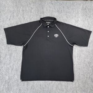 Footjoy Shirt Mens XL Black Polo Short Sleeve Performance Golf Elmira CC Logo